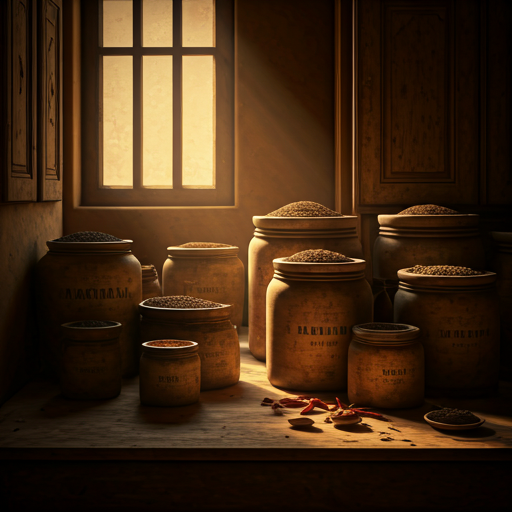 Atmospheric high-angle shot of a traditional Indian kitchen workshop