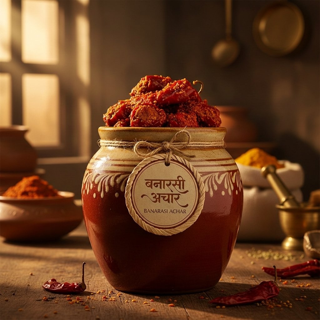 Artisanal Banarasi Lal Mirch Bharwa pickle jar